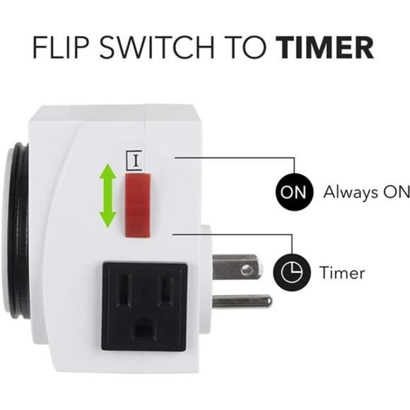 Heavy Duty Mechanical 24 Hour Timer Dual Outlet 3-Prong Accurate Indoor - Picture 3 of 6